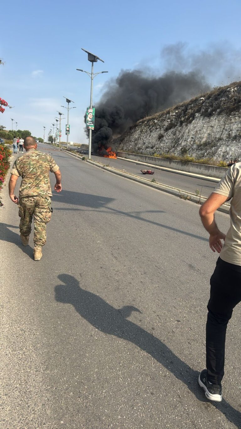 بالفيديو والصور: استهداف سيارة في كفردجال النبطية